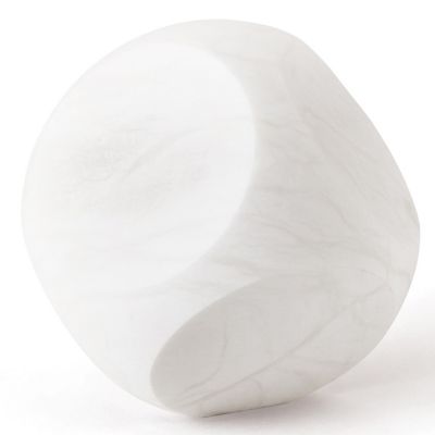 Global Views Square Alabaster Object - Color: White - 3.31757