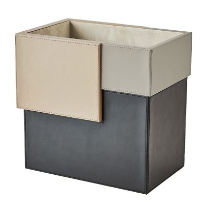 Global Views Piet Tri-Color Waste Basket - Color: Black - 9.93772