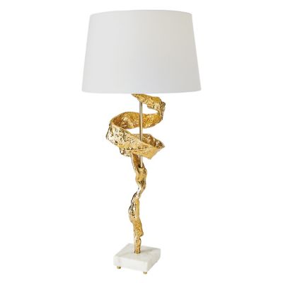 Global Views Twist Table/Floor Lamp - Color: Gold - Size: 1 light - 9.93867