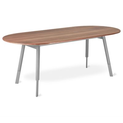 Gus Modern Bracket Oval Dining Table - Color: Brown - ECDNBRAC-gr-wn