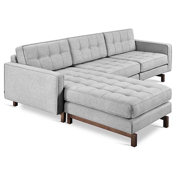 Gus Modern Jane 2 Bi-Sectional Sofa - Color: Grey - KSSCJAN2-BAYSIL-WN
