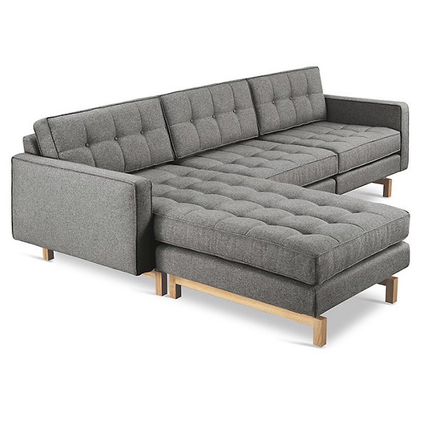 Gus Modern Jane 2 Bi-Sectional Sofa - Color: Grey - KSSCJAN2-PARSTO-AN