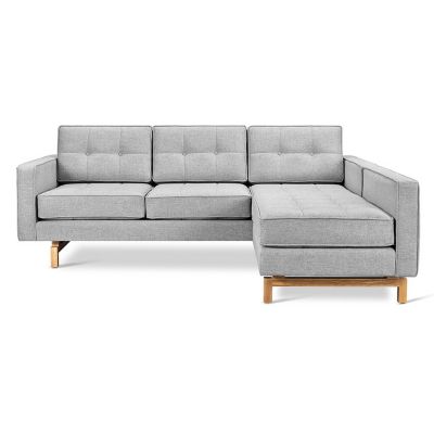 Gus Modern Jane 2 Loft Bi-Sectional Sofa in Silver