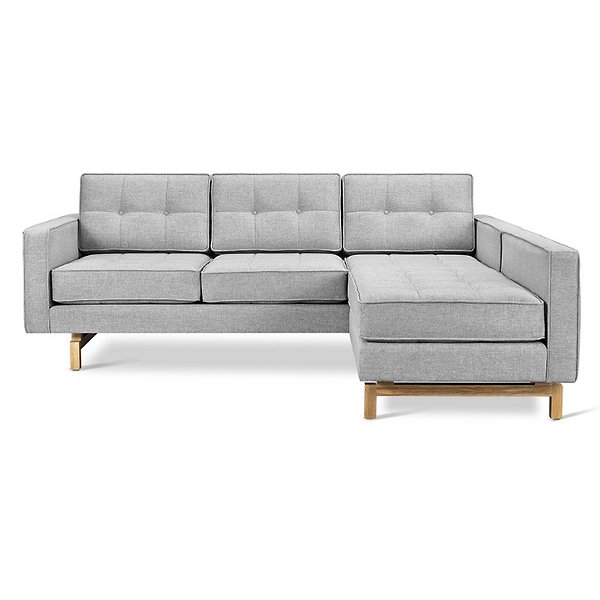 Gus Modern Jane 2 Loft Bi-Sectional Sofa - Color: Grey - KSSCJAL2-BAYSIL-AN