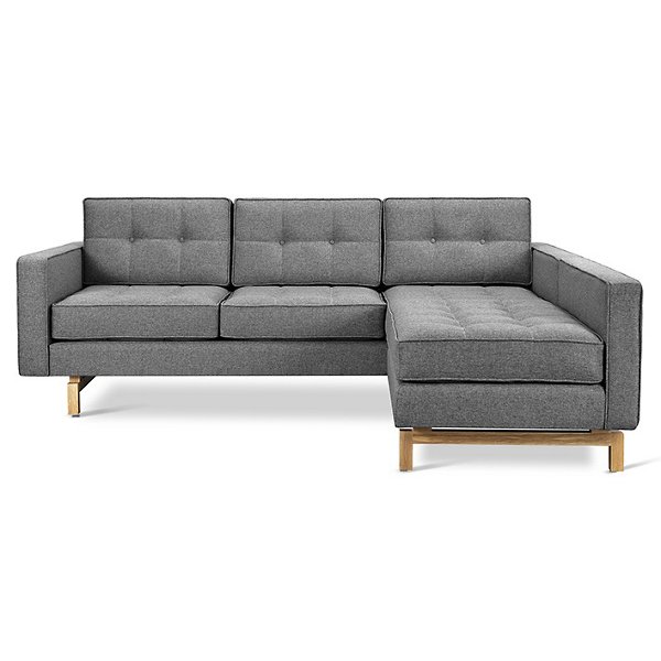 Gus Modern Jane 2 Loft Bi-Sectional Sofa - Color: Grey - KSSCJAL2-PARSTO-AN