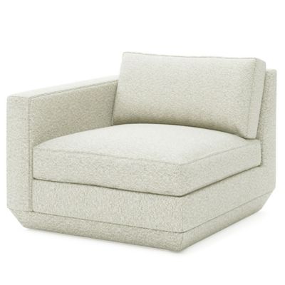 Gus Modern Podium Left Arm Sectional Sofa in Cream
