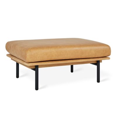 Gus Modern Foundry Leather Ottoman - ECOTFOUN-canwhi