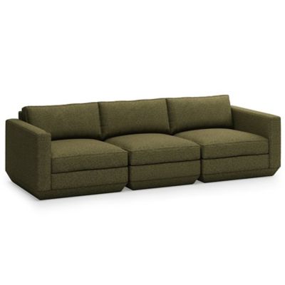 Gus Modern Podium Modular 3 Piece Sofa in Cream