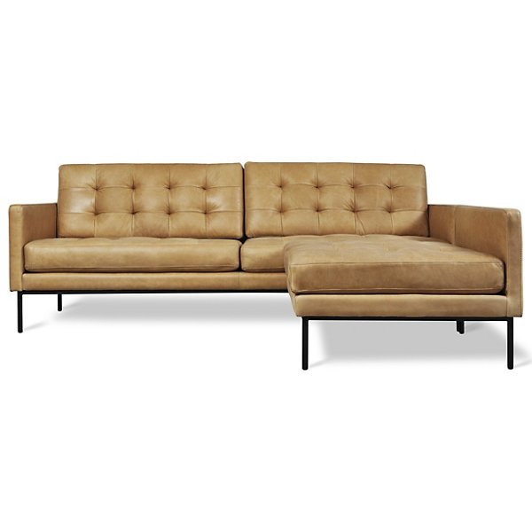 Gus Modern Towne Leather Bi-Sectional - Color: Brown - KSSCTOWN-CANWHI