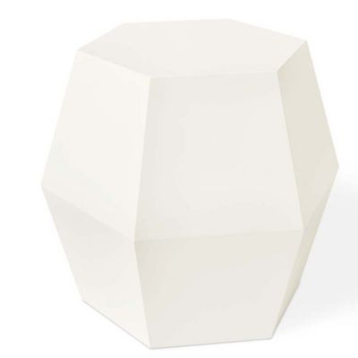 Gus Modern Facet-14 End Table - Color: White - ECCTFACE-pearlx-14