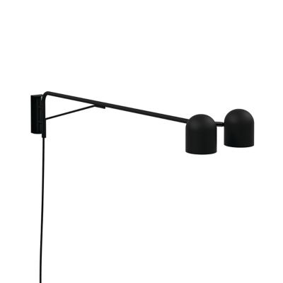 Gus Modern Tandem Swing Arm Wall Sconce - Color: Black - ECSLTAND-BP