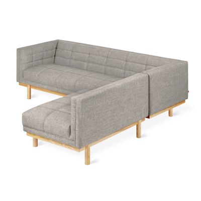 Gus Modern Mulholland Bi-Sectional Sofa - Color: Grey - KSSCMULH-PARSTO-AN