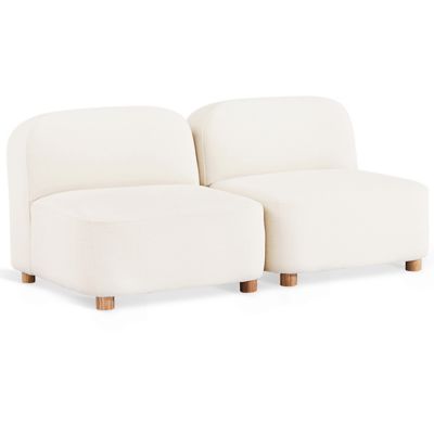 Gus Modern Circuit Modular 2 Piece Armless Sofa - Color: Cream - KSMOC2AS-M