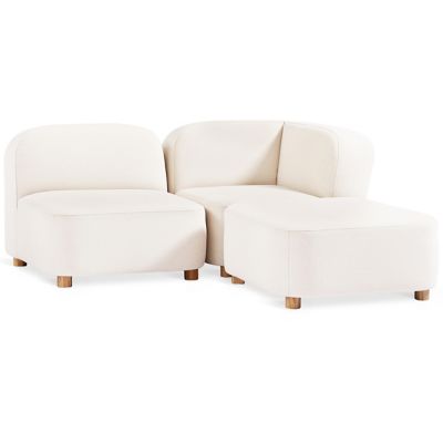 Gus Modern Circuit Modular 3 Piece Corner Sectional - Color: Cream - KSMOC3