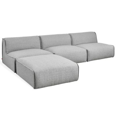 Gus Modern Nexus Armless 4 Piece Modular Sofa - Color: Grey - KSMON4SE-PARS