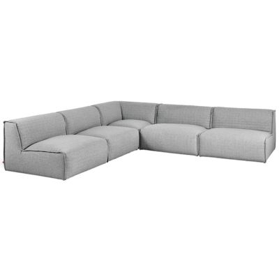 Gus Modern Nexus Armless 5 Piece Modular Sofa - Color: Grey - KSMON5SE-PARS