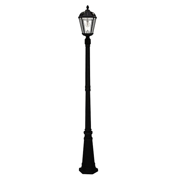 Gama Sonic Royal Bulb Solar Outdoor Post Lamp - Color: Black - Size: 1 ligh