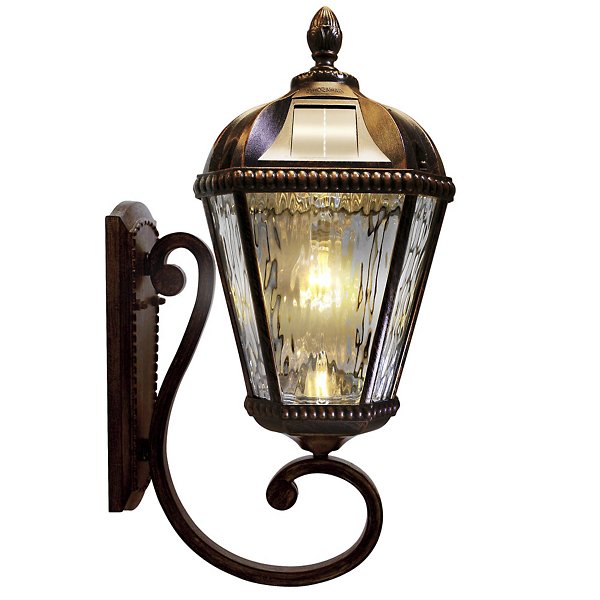 Gama Sonic Royal Bulb Solar LED Outdoor Wall Sconce - Color: Bronze - Size: