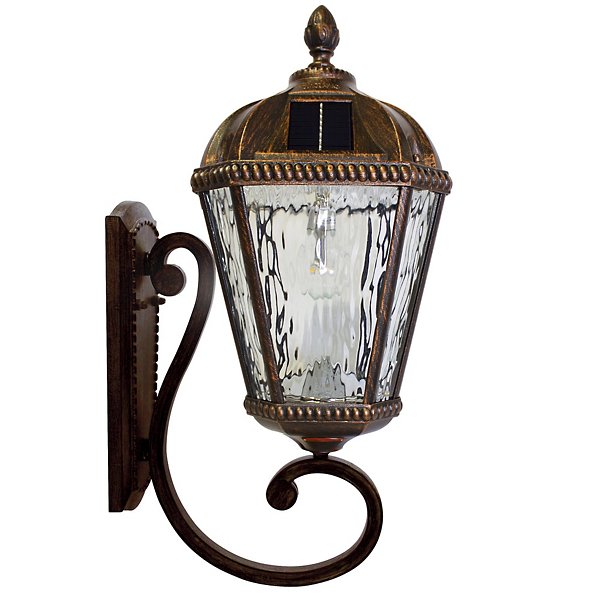 Gama Sonic Royal Bulb Solar LED Outdoor Wall Sconce - Color: Bronze - Size:
