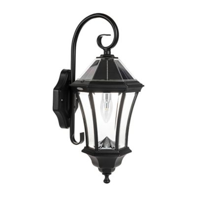 Gama Sonic Victorian Morph Solar LED Outdoor Wall Sconce - Color: Black - S
