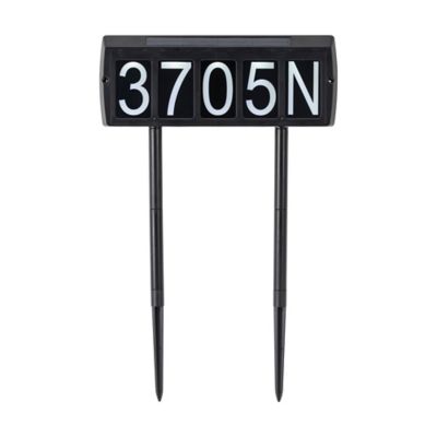 Gama Sonic Solar LED Address Light with Ground Stakes - Color: Black - Size