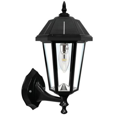 Gama Sonic Topaz Solar Lamp Wall Sconce - Color: Black - 149033