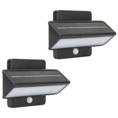 Gama Sonic Architectural Solar LED Outdoor Wall Sconce - Color: Black - Siz