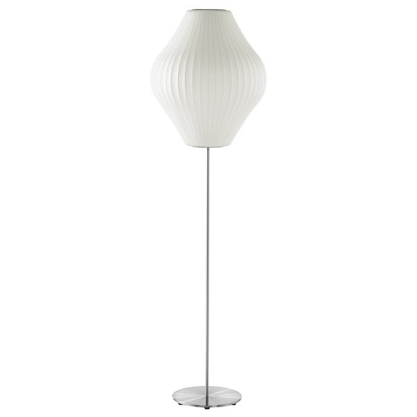 Herman Miller Nelson Pear Lotus Floor Lamp - Color: Silver - Size: Medium -