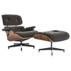 Eames Lounge Chair with Ottoman in Mohair Supreme