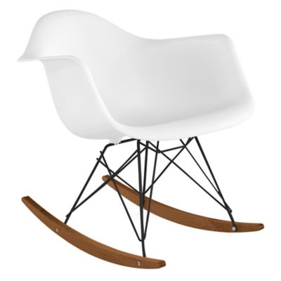 Herman Miller Eames Molded Plastic Armchair - Rocker Base - Color: White - RAR.BKOUZF - Herman Miller Authorized Retailer