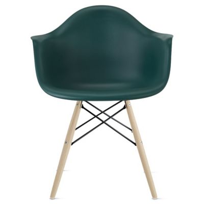 Herman Miller Eames Molded Plastic Armchair - Dowel Base - Color: Green - DAW.BKWHNEVGE9 - Herman Miller Authorized Retailer