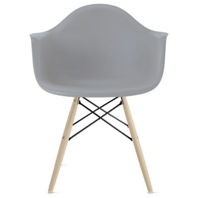 Herman Miller Eames Molded Plastic Armchair - Dowel Base - Color: Grey - DAW.BKWHNLTYE8 - Herman Miller Authorized Retailer