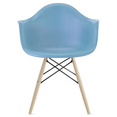 Herman Miller Eames Molded Plastic Armchair - Dowel Base - Color: Blue - DAW.BKWHNPBUE9 - Herman Miller Authorized Retailer