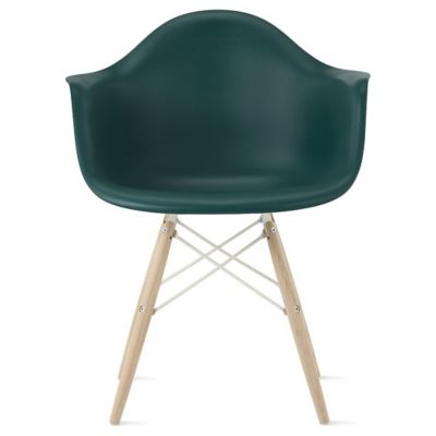 Herman Miller Eames Molded Plastic Armchair - Dowel Base - Color: Green - DAW.91WHNEVGE9 - Herman Miller Authorized Retailer