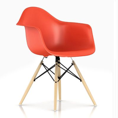 Herman Miller Eames Molded Plastic Armchair - Dowel Base - Color: Black - DAW.BKA2ZEE9 - Herman Miller Authorized Retailer