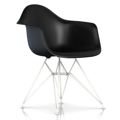 Herman Miller Eames Molded Plastic Armchair With Wire Base - Color: Black - DAR.91ZAE8 - Herman Miller Authorized Retailer