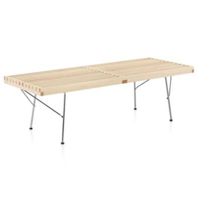 Herman Miller Nelson Platform Bench with Metal Legs - Color: Wood tones - Size: Medium/60-In. Wide - PB.60MOU - Herman Miller Authorized Retailer
