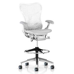 Mirra 2 Office Stool Triflex Back with Fixed Arms-Lumbar Support