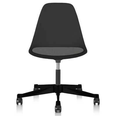 Herman Miller Eames Molded Plastic Task Chair with Upholstered Seat Pad - Color: Black - PSCCP.PZA9252BSC - Herman Miller Authorized Retailer