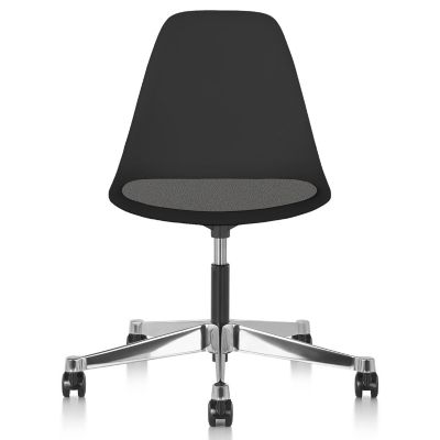Herman Miller Eames Molded Plastic Task Chair with Upholstered Seat Pad - Color: Black - PSCCP.PZA9252MD - Herman Miller Authorized Retailer