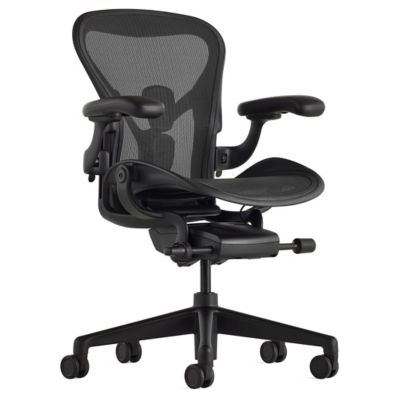 Herman Miller Aeron Office Chair, Onyx Black - Size: Size B - Medium - AER1B23DWALPBKBLXBLXDC1BK23105 - Herman Miller Authorized Retailer