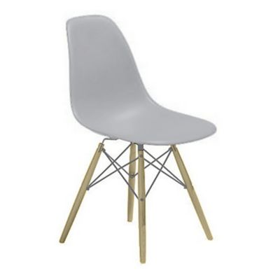 Herman Miller Eames Molded Plastic Side Chair with Dowel-Leg Bases - Color: Grey - DSW.47A2LTYE9 - Herman Miller Authorized Retailer