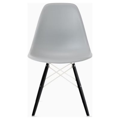 Herman Miller Eames Molded Plastic Side Chair with Dowel-Leg Bases - Color: Grey - DSW.91ENLTYE8 - Herman Miller Authorized Retailer