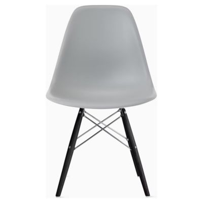 Herman Miller Eames Molded Plastic Side Chair with Dowel-Leg Bases - Color: Grey - DSW.47ENLTYE8 - Herman Miller Authorized Retailer
