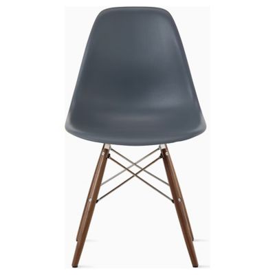 Herman Miller Eames Molded Plastic Side Chair with Dowel-Leg Bases - Color: Grey - DSW.47OUMGRE8 - Herman Miller Authorized Retailer