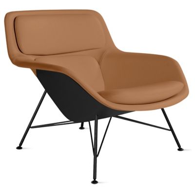 Herman Miller Striad Lounge Low Back Chair, Wire Base in Brown - Herman Miller Authorized Retailer