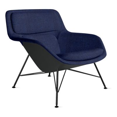 Herman Miller Striad Lounge Low Back Chair, Wire Base in Blue - Herman Miller Authorized Retailer