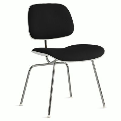 Herman Miller Eames Upholstered Molded Plastic Dining Chair in Black - Herman Miller Authorized Retailer
