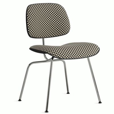 Herman Miller Eames Upholstered Molded Plastic Dining Chair in Black - Herman Miller Authorized Retailer
