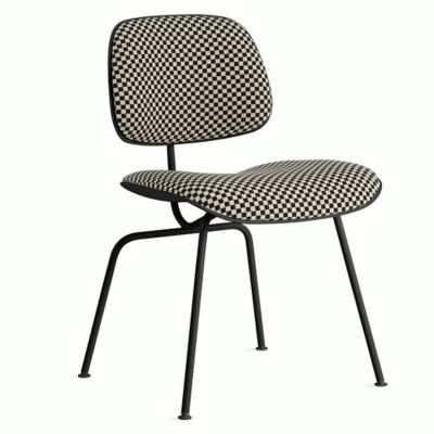 Herman Miller Eames Upholstered Molded Plastic Dining Chair in Black - Herman Miller Authorized Retailer